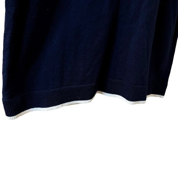 Kim Rogers Med Cotton Cardigan Sweater Button Front Scoop Neck Blue White NWT - Picture 3 of 14